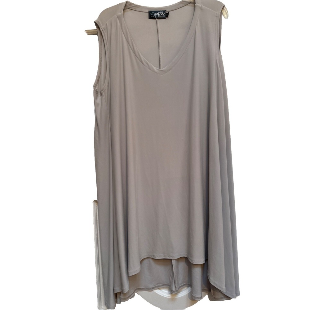 Simpli Sleeveless Size 3G Hi Low  Signature Jersey Knit Tunic Top‎ Long